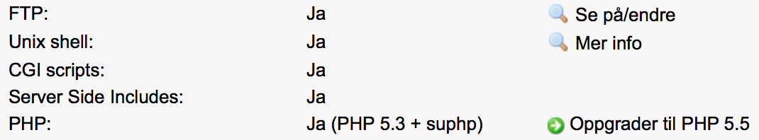 Opgraderingslink til PHP 5.5